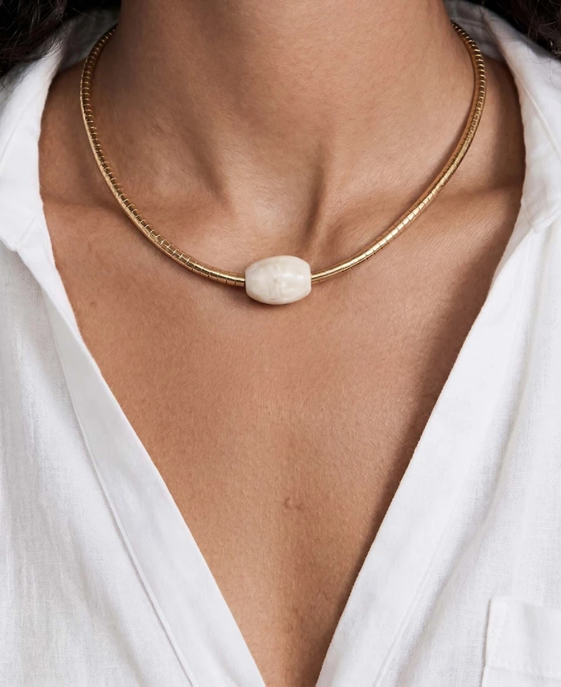 Ettika Gold-Plated Gold Beaded Bone Nugget Necklace