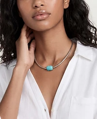 Ettika Silver-Plated Beaded Turquoise Nugget Necklace