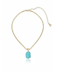 Ettika Gold-Plated Turquoise Pendant Snake Chain Necklace
