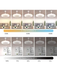 Costway 23' inch Led Light Adjustable Color 3 Speeds Remote Control Fan