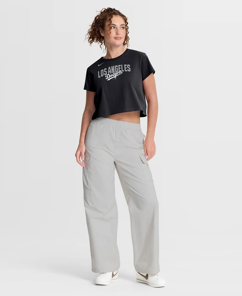 Nike Women's Black Los Angeles Dodgers Mod Cropped T-Shirt