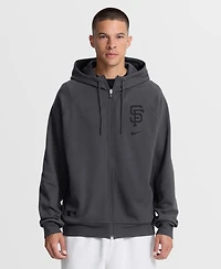 Nike Men's Anthracite San Francisco Giants Authentic Collection Player Raglan Dri-fit Full-Zip Hoodie