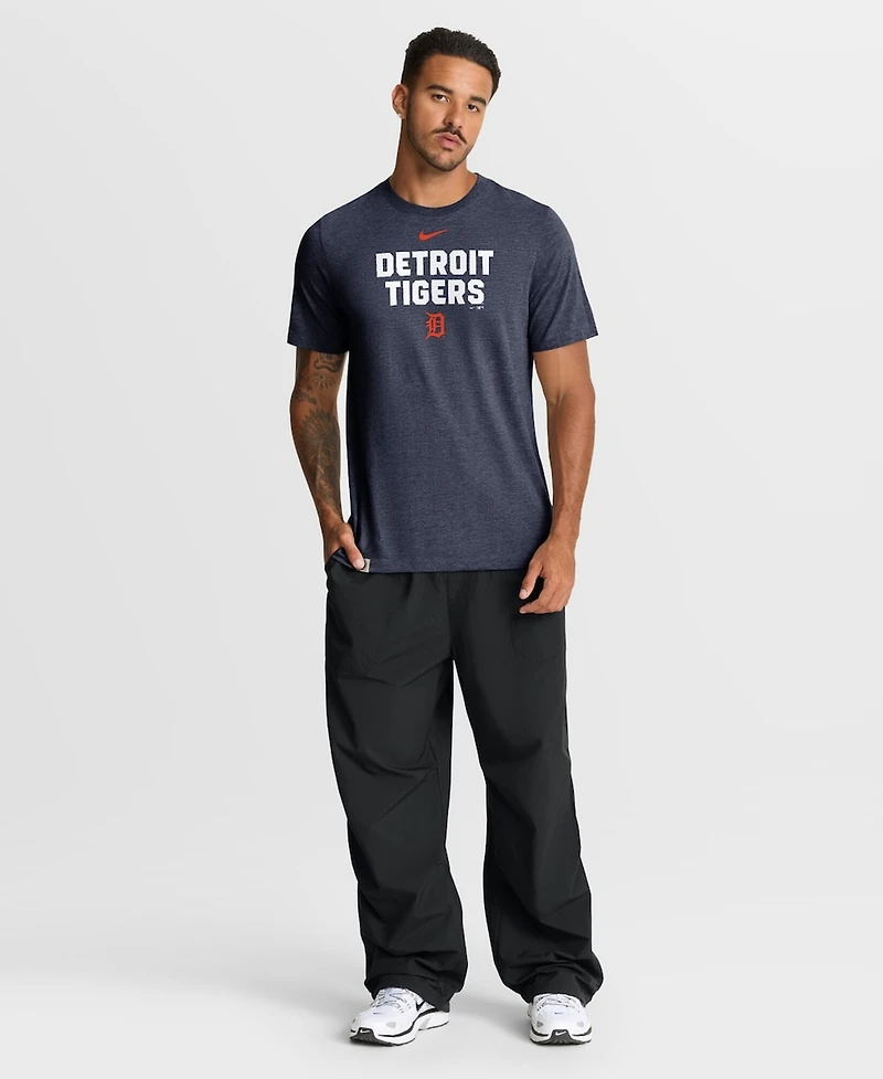 Nike Men's Heather Navy Detroit Tigers Stacked Tri-Blend T-Shirt