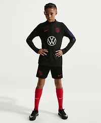 Nike Big Boys and Girls Black Usmnt 2026 Strike Dri-fit Long Sleeve Quarter-Zip Drill Top
