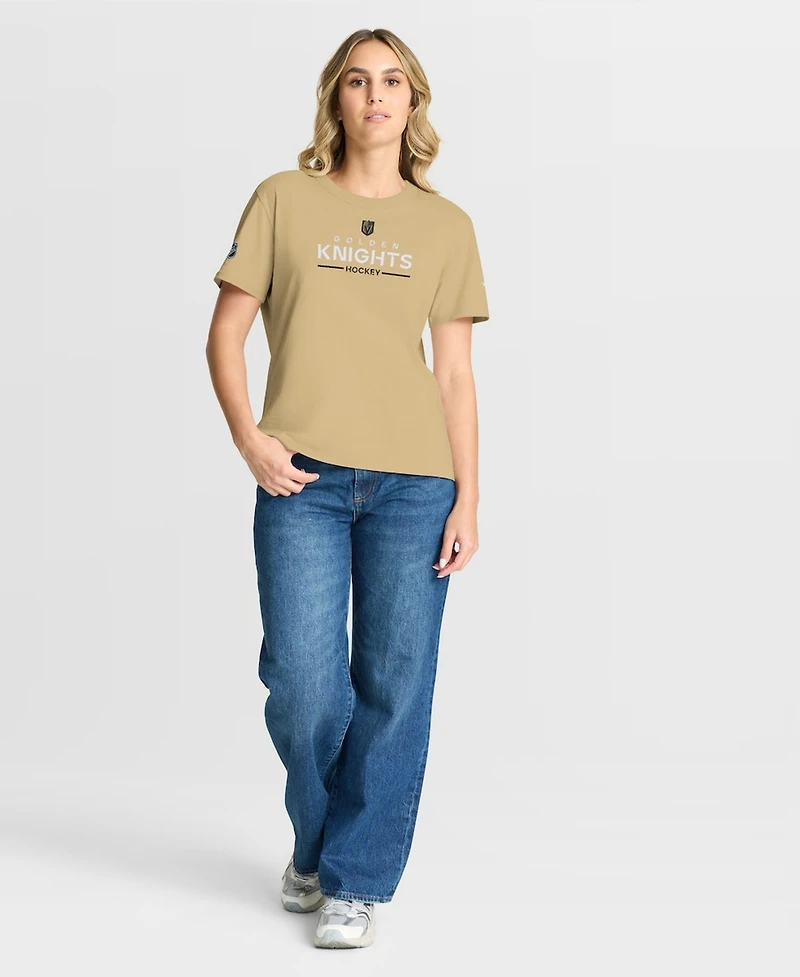 Fanatics Women's Gold Vegas Golden Knights Authentic Pro Primary T-Shirt