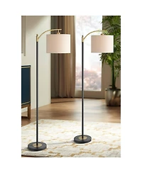 360 Lighting Rayna Mid Century Modern 61 1/2" Tall Standing Floor Lamps Set of 2 Lights Downbridge Task Foot Switch