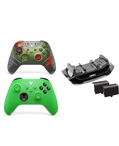Xbox Kmd Accessory and Volcain Green Wireless and Doom Special Edition Controller
