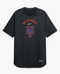Nike Men's Black New York Mets Authentic Collection Batting Practice Pre-Game Raglan Dri-fit T-Shirt