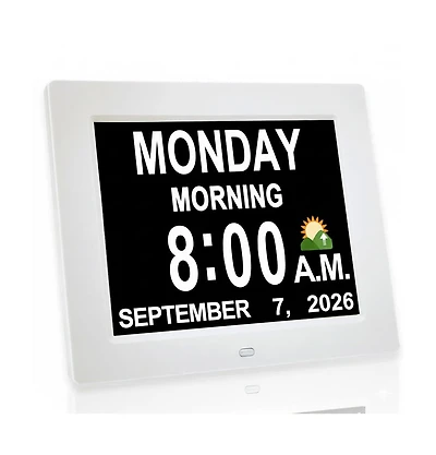Jall Large Screen Digital Day Clock-2 to 5 Alarms for Medication Reminders Auto Dimming (Day and Night)-Ideal for Seniors and Dementia