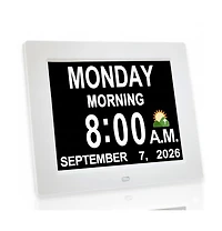 Jall Large Screen Digital Day Clock-2 to 5 Alarms for Medication Reminders Auto Dimming (Day and Night)-Ideal for Seniors and Dementia