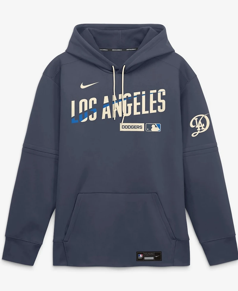 Nike Men's Navy Los Angeles Dodgers Authentic Collection City Connect Therma-fit Hoodie