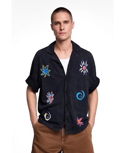 Desigual Men's Embroidered cotton shirt