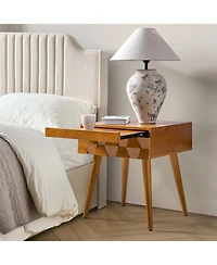 Hulala Home Jacob Mid-Century Modern End Table with Flared Legs