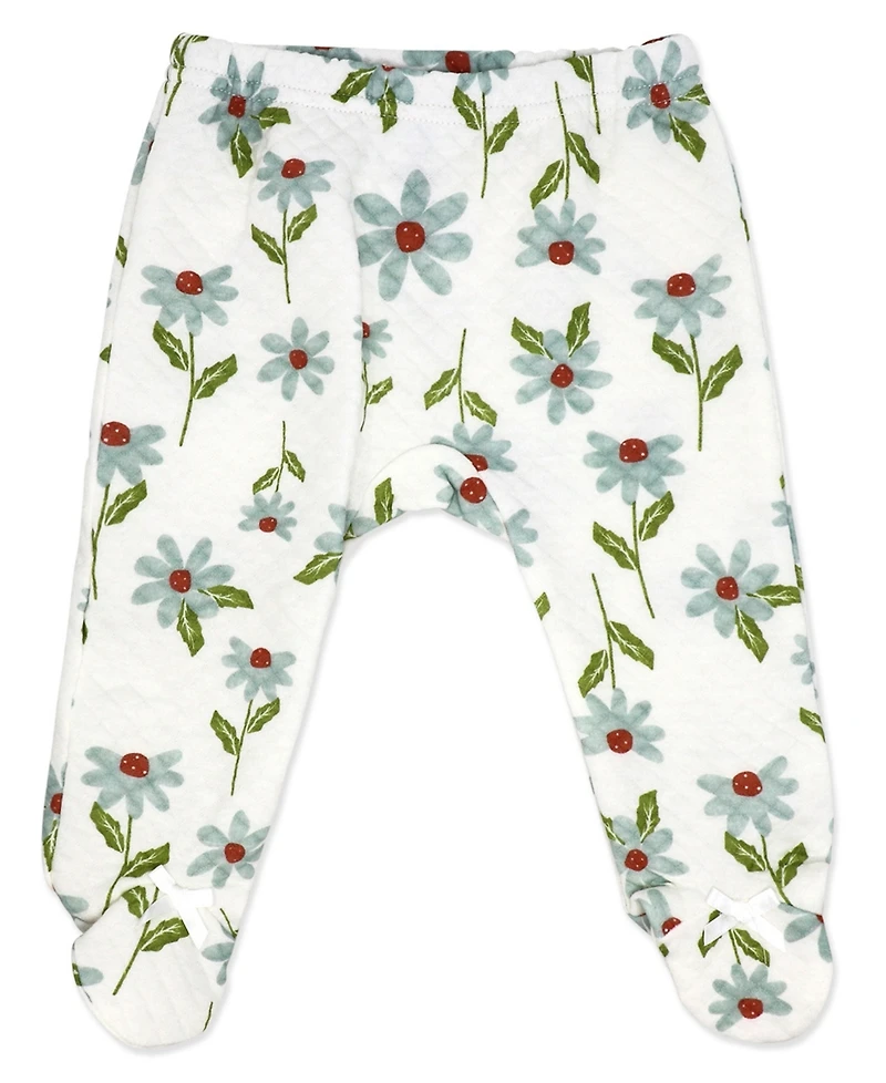 Baby Mode Girls' Long-Sleeve Top pant and Cap, 3-Piece Set