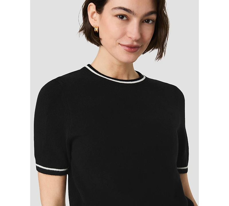 French Connection Women's Babysoft Short-Sleeve Rib Stripe Top