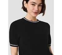French Connection Women's Babysoft Short-Sleeve Rib Stripe Top