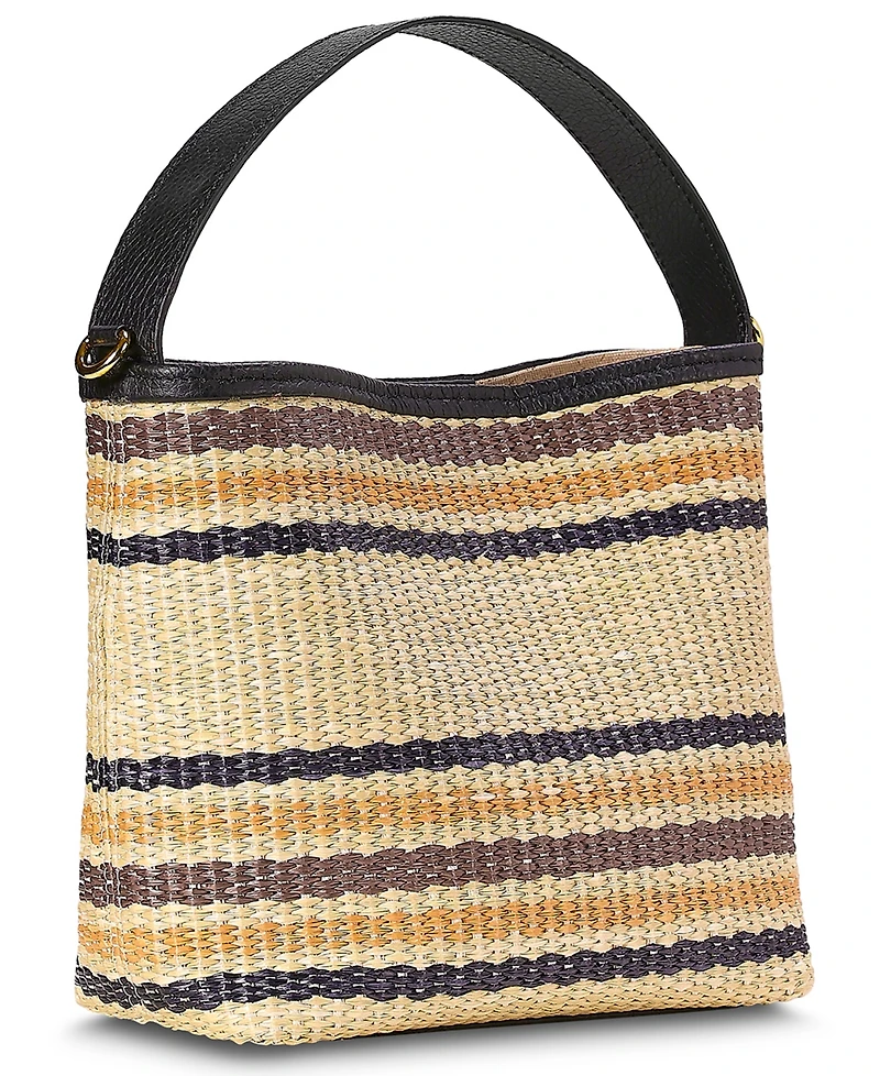 GiGi New York Tate Raffia Small Bucket Handbag