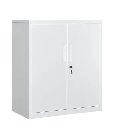 gaomon 35 Inch Metal Storage Cabinet with Lockable Doors and 2 Adjustable Shelves for Garage or Office