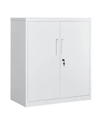 gaomon 35 Inch Metal Storage Cabinet with Lockable Doors and 2 Adjustable Shelves for Garage or Office