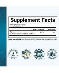 BioSchwartz Magnesium Bisglycinate Powder Supplement, Unflavored, 60 Servings, Non-gmo, Third-Party Tested, 237 Gram