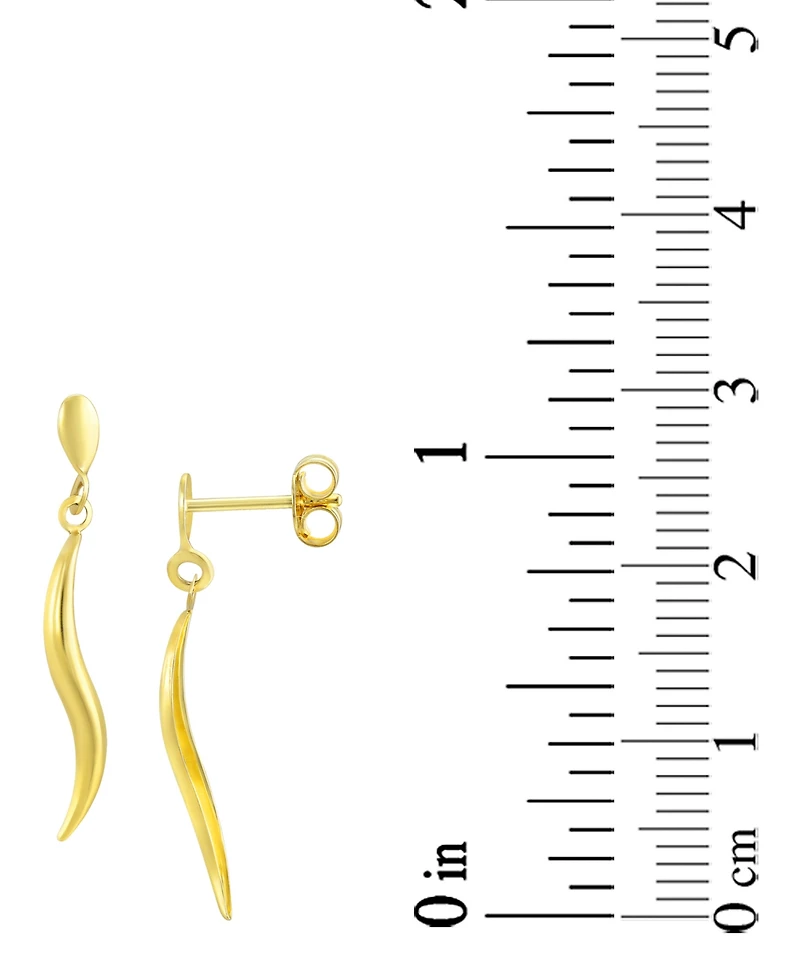 Macy's Polished Twist Dangle Earrings in 10k Yellow Gold
