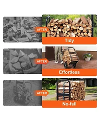 Cozito Firewood Log Cart, 250 lb Capacity Steel Dolly with Pu Wheels and Water-Resistant Cloth