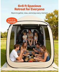 Cozito Screen House Tent, 6 x 6 ft 4-6 Person Suv Tailgate Canopy with Carry Bag