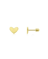 The Lovery Chubby Heart Screw Back Stud Earrings 14K Yellow Gold
