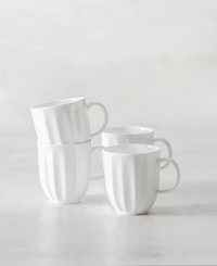 Fortessa Blyss Bone China Scalloped Mugs, Set of 4