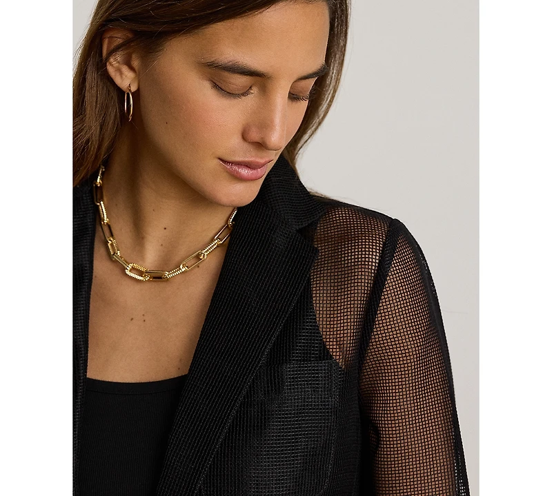 Lauren Ralph Petite Mesh Single-Button Blazer