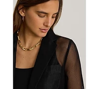 Lauren Ralph Petite Mesh Single-Button Blazer
