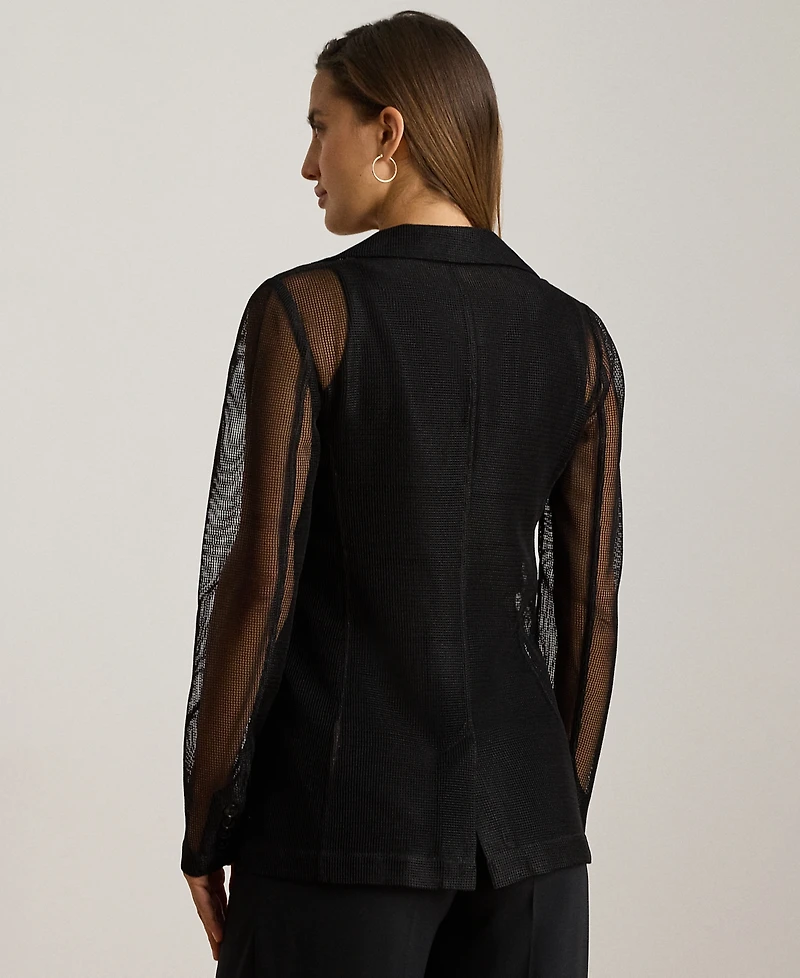Lauren Ralph Petite Mesh Single-Button Blazer