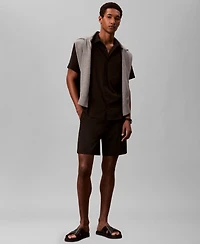 Calvin Klein Men's Straight Seersucker Elastic 7" Shorts