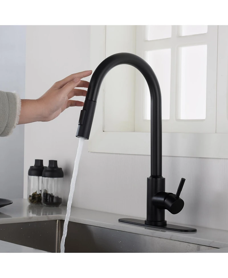 Phying Touch Sensor Kitchen Faucet with Pull Down Sprayer Smart Hands Free Water Tap High Arc Single Handle Modern Utility Sink Faucet