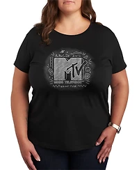 Hybrid Apparel Plus Mtv Chalkboard Logo Graphic T-Shirt