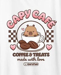 Hybrid Apparel Plus CapyFun Cafe Coffee Graphic T-Shirt