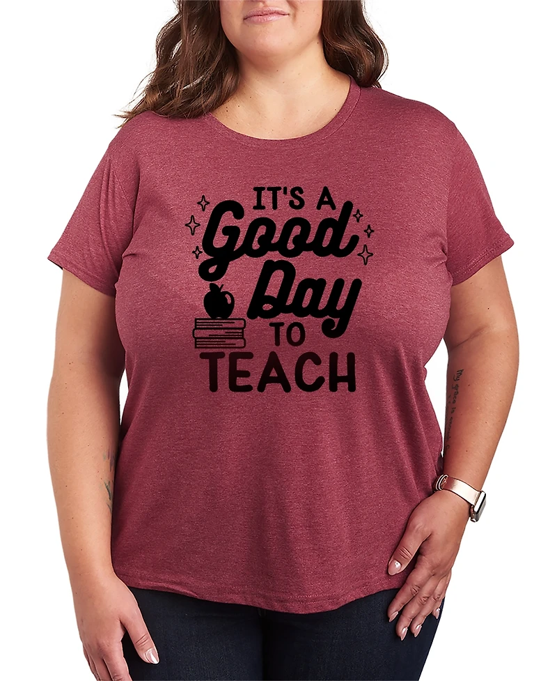Hybrid Apparel Plus Instant Message Its Good Day to Teach Graphic T-Shirt