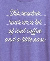 Hybrid Apparel Plus Instant Message This Teacher Runs on Coffee Graphic T-Shirt