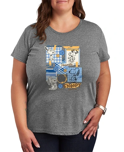 Hybrid Apparel Plus Peanuts Snoopy Fashion Sketchbook Graphic T-Shirt