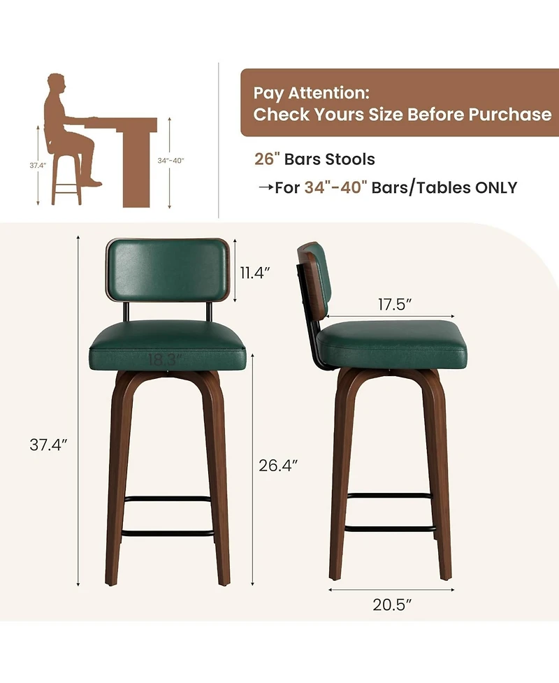 gaomon Swivel Bar Stools Set of 4