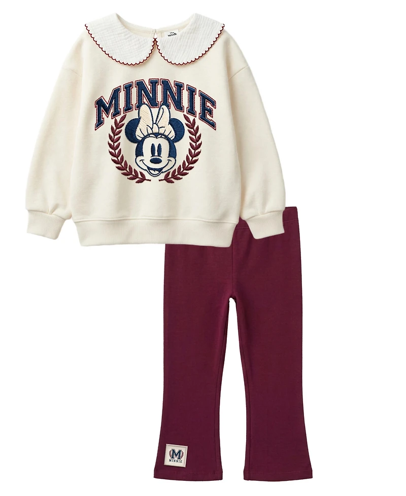 Disney Girls' 2T-6X Minnie Long-Sleeve Sweatshirt and Pants, 2-Piece Set