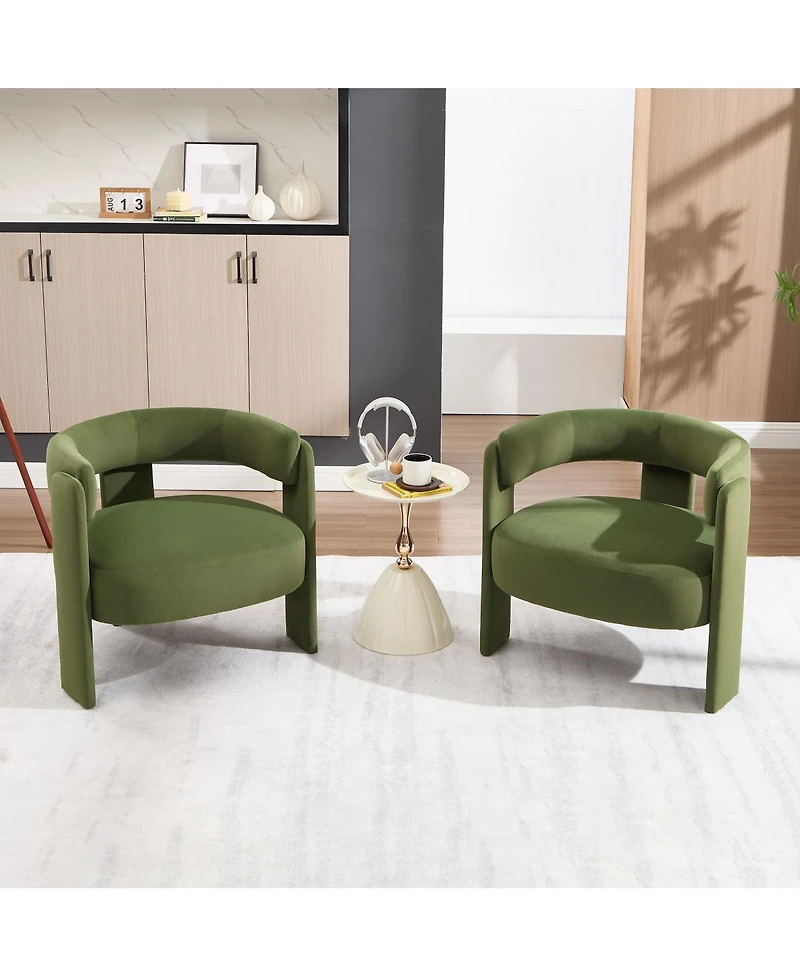 Streamdale Furniture Mid-Century Modern Velvet Accent Chair for Living Room and Bedroom