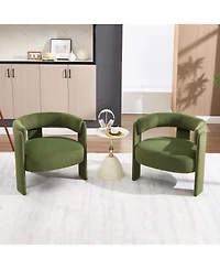 Streamdale Furniture Mid-Century Modern Velvet Accent Chair for Living Room and Bedroom