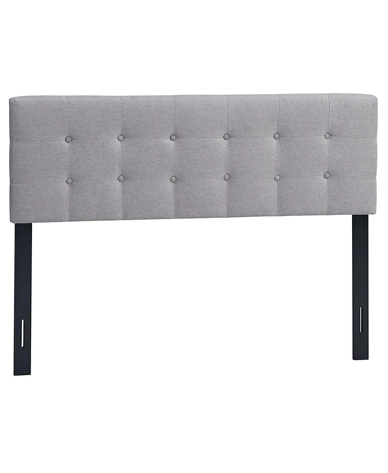 Costway Full/Queen Size Headboard Linen Fabric Upholstered Button Tufted Solid Wood Leg