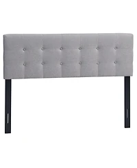 Costway Full/Queen Size Headboard Linen Fabric Upholstered Button Tufted Solid Wood Leg