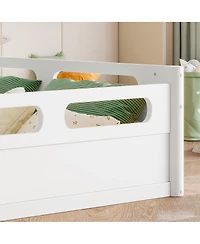 Streamdale Furniture Full Size Platform Bed with Guardrails, Low Profile, No Box Spring Needed