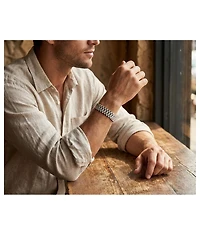 Bling Jewelry Men's Classic Timeless Wide Panther Link Bracelet Stainless Steel 8 Inch