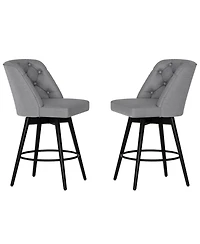 homfan Set of 2 Swivel Counter Height Bar Stools with Backs, Modern Chairs for Kitchen Island and Home