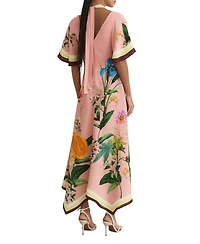 Reiss Women's Floral-Print Cut-Out Midi Dress