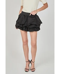 endless rose Women's Tiered Bubble Mini Skirt